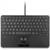 PERIX PERIBOARD-427 H DE teclado mini USB con cable con trackball integrado y retroiluminación, negro