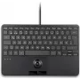 PERIX PERIBOARD-427 H DE teclado mini USB con cable con trackball integrado y retroiluminación, negro