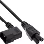 InLine® cable de alimentación conector hembra C14 en ángulo a conector macho C5, negro, 3m