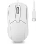 Perixx PERIMICE-209 C W Ratón óptico USB-C con cable, 1000 DPI, 3 botones, rueda de desplazamiento, ambidiestro, Blanco