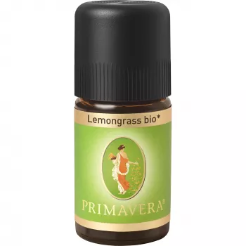 PRIMAVERA Aceite esencial de hierba limón bio 5 ml – 100% puro, certificado NATRUE, aroma fresco a limón para aromaterapia