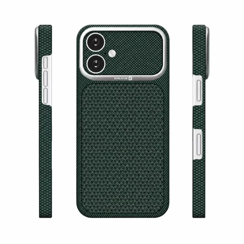 Evelatus Apple iPhone 17 Carbon Premium Edition Funda MagSafe Verde