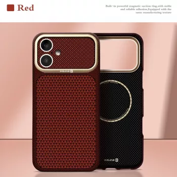 Evelatus Apple iPhone 17 Carbon Premium Edition Funda MagSafe Burgundy