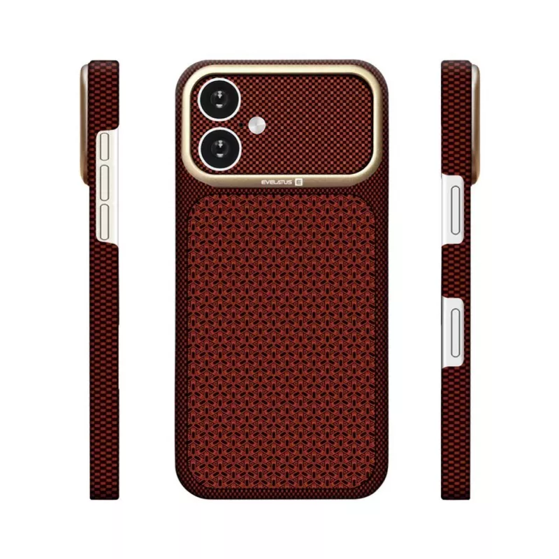 Evelatus Apple iPhone 17 Carbon Premium Edition Funda MagSafe Burgundy