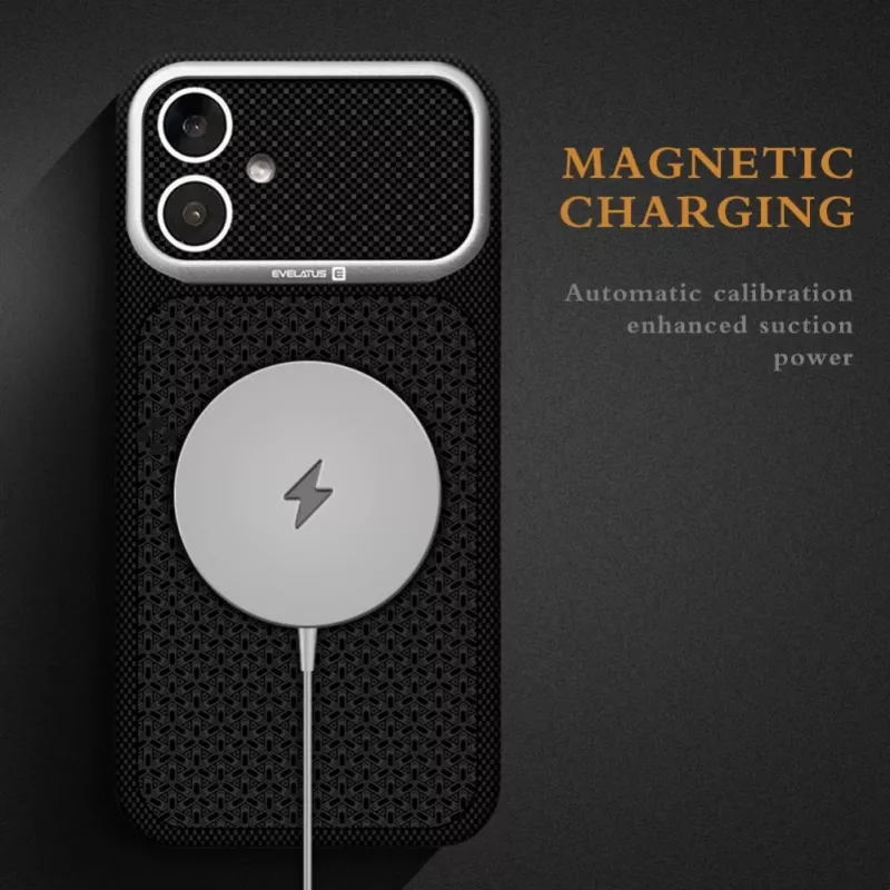 Evelatus Apple iPhone 17 Carbon Premium Edition Funda MagSafe Burgundy