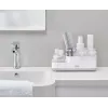 Joseph Joseph EasyStore Organizador de baño Blanco/Gris - Organizador compacto con varios compartimentos y drenaje ventilado