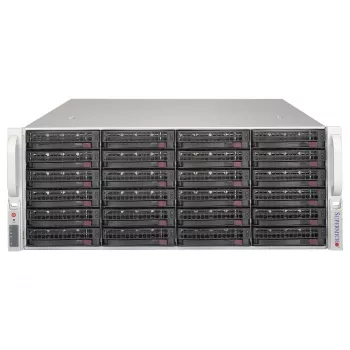 Caja de almacenamiento JBOD Supermicro SuperChassis 4U CSE-846BE1C-R609JBOD 24 bahías hot-swap SAS3/SATA3 con fuentes de alimentación redundantes de 600W Platinum