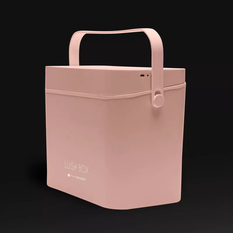 Neceser de maquillaje Rio CSBL-EU/1,1 Large Lush Box – caja de belleza de aluminio con compartimentos abatibles y cierres con llave, negra