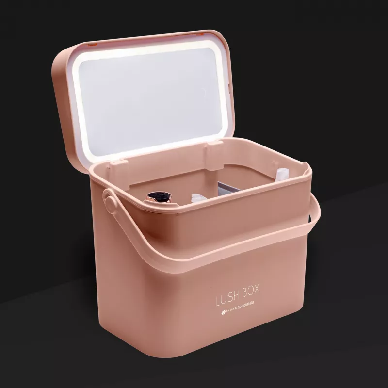 Neceser de maquillaje Rio CSBL-EU/1,1 Large Lush Box – caja de belleza de aluminio con compartimentos abatibles y cierres con llave, negra