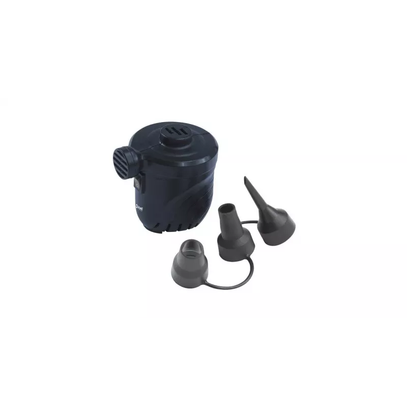 Bomba de aire eléctrica Outwell 651062 - 12V DC / 230V AC, infla y desinfla, 3 boquillas universales, negra