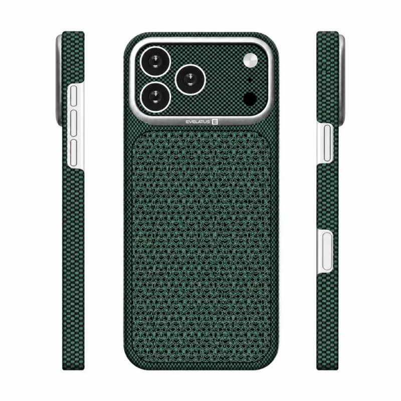 Evelatus funda MagSafe Apple iPhone 17 Pro Carbon Premium Edition verde