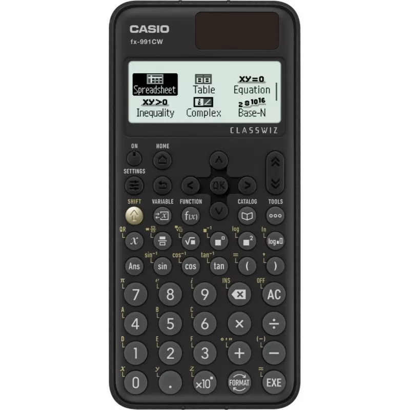 Casio FX-991CW calculadora científica con pantalla Natural Textbook Display, más de 540 funciones, solar y pila, negra