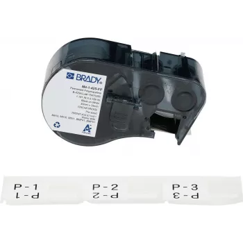 Brady M4-1-425-FP etiquetas P-Flag de polipropileno mate, blancas, 29,97 x 20,02 mm, acrílico permanente, 120 etiquetas (177005)