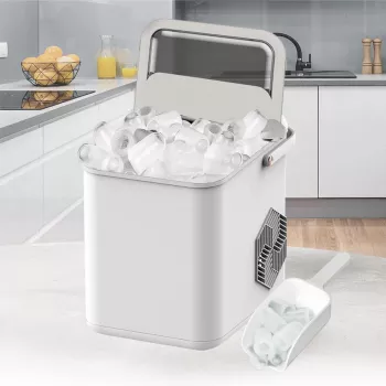 Máquina de hielo Maestro MR-821 10-12 kg/24h, depósito de 2,2L, hielo en cubitos, control electrónico, tapa transparente