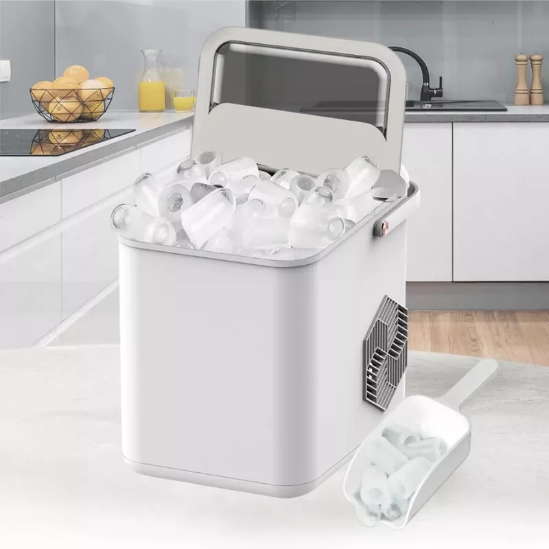 Máquina de hielo Maestro MR-821 10-12 kg/24h, depósito de 2,2L, hielo en cubitos, control electrónico, tapa transparente