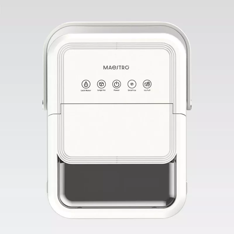 Máquina de hielo Maestro MR-821 10-12 kg/24h, depósito de 2,2L, hielo en cubitos, control electrónico, tapa transparente