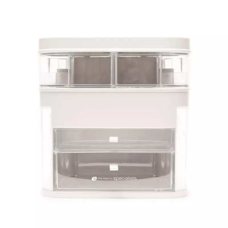 Rio CSSM-EU/1,2 Beauty Box organizador de cosméticos con bandejas abatibles y cerradura de llave
