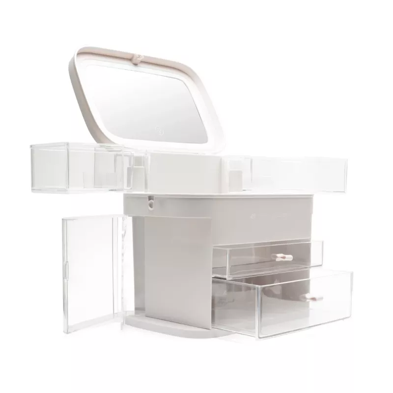 Rio CSSM-EU/1,2 Beauty Box organizador de cosméticos con bandejas abatibles y cerradura de llave