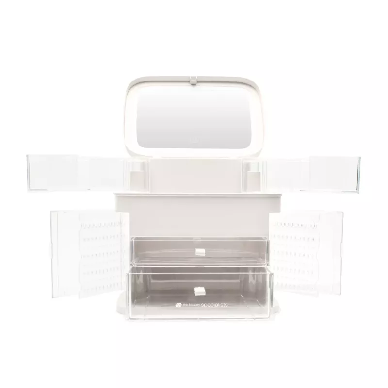 Rio CSSM-EU/1,2 Beauty Box organizador de cosméticos con bandejas abatibles y cerradura de llave