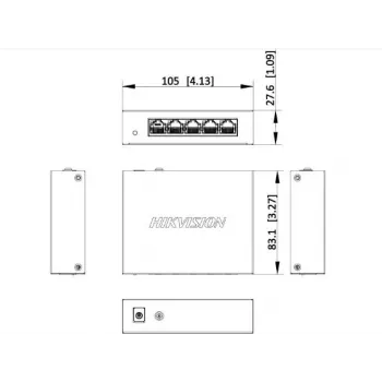 Switch de escritorio Hikvision DS-3E0505-O de 5 puertos Gigabit
