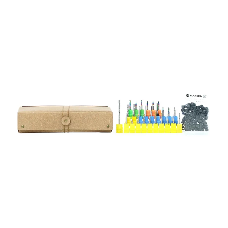MAKERA Carvera Essential Extended juego de fresas (52 uds.) – Fresas CNC de carburo de tungsteno macizo, vástagos de 1/8
