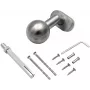 PSG 63.410 pomo de puerta redondo fijo de acero inoxidable con escudo de llave ovalado