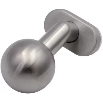 PSG 63.410 pomo de puerta redondo fijo de acero inoxidable con escudo de llave ovalado