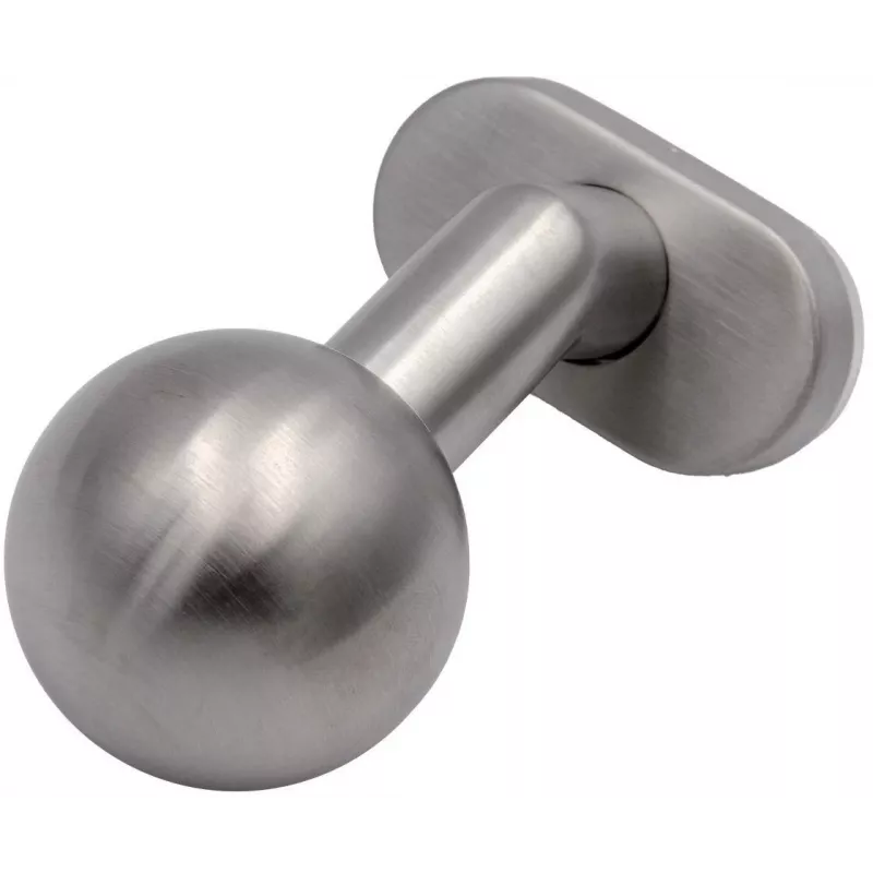 PSG 63.410 pomo de puerta redondo fijo de acero inoxidable con escudo de llave ovalado