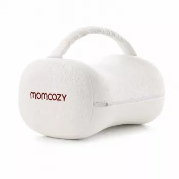 Momcozy EP001 Almohada ergonómica de espuma viscoelástica para las rodillas para dormir de lado, blanco crema