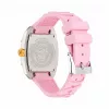 Versace VE8K00224 Reloj de cuarzo para mujer, 45 mm, caja de acero inoxidable gris, esfera rosa, correa de silicona rosa