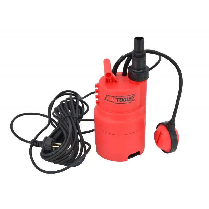 Bomba sumergible AWTOOLS AW85000 para aguas sucias 750W 12500L/h 8m de altura de elevación con interruptor de flotador y adaptador múltiple