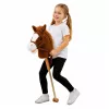 Caballo de juguete LEAN TOYS con sonidos de galope y relincho, Marrón, 100 cm