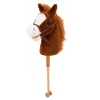 Caballo de juguete LEAN TOYS con sonidos de galope y relincho, Marrón, 100 cm