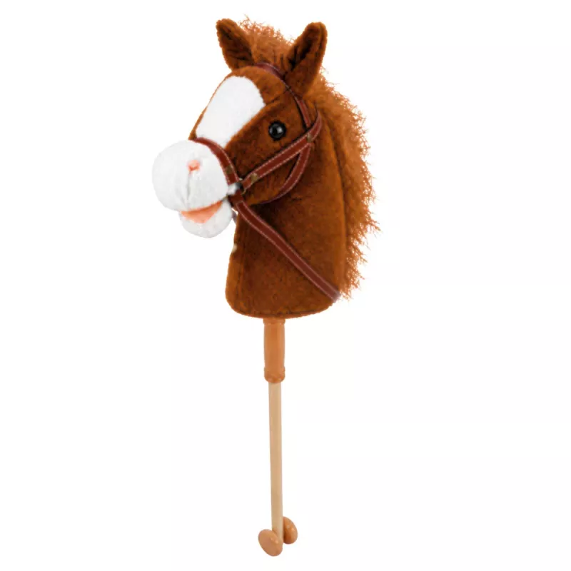 Caballo de juguete LEAN TOYS con sonidos de galope y relincho, Marrón, 100 cm