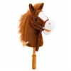 Caballo de juguete LEAN TOYS con sonidos de galope y relincho, Marrón, 100 cm