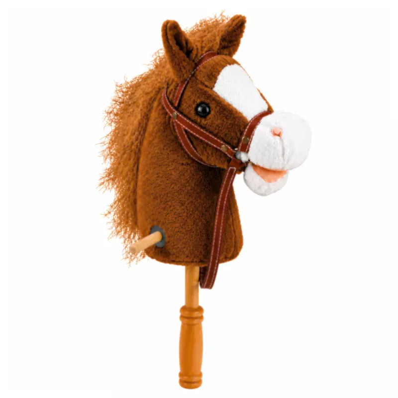 Caballo de juguete LEAN TOYS con sonidos de galope y relincho, Marrón, 100 cm