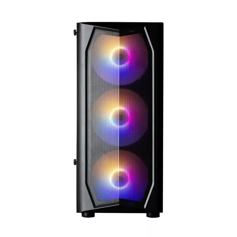 Caja ATX mid-tower Zalman N4 Rev.1 con 6 ventiladores ARGB, cristal templado, Negro