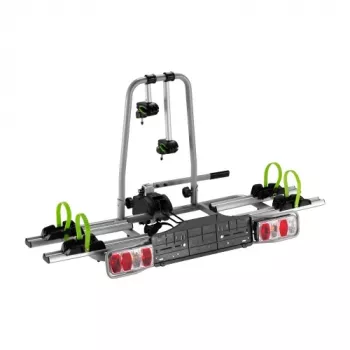 LUMI LEGEND CORPORATION Portabicicletas para enganche de remolque para 2 e-bikes, 60 kg, plegable, función basculante, placa de iluminación integrada