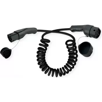 ROLINE Cable de carga para VE en espiral Type 2 trifásico 32A 22kW 3m