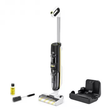 Kärcher FCV 4 limpiador eléctrico de suelos duros en seco con cable y función de autolimpieza, 450 W, depósito de agua limpia de 400 ml, rodillo de microfibra, negro