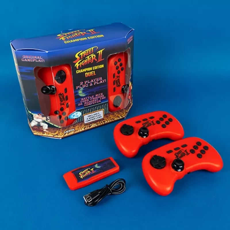 FIZZ CREATIONS Street Fighter II Duel consola arcade retro con 621 juegos, HDMI/AV, 2 mandos