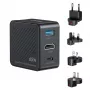 Hub cargador de viaje 3 en 1 GaN UNITEK P1242ABK01 65W con HDMI 4K@60Hz, USB-A y USB-C