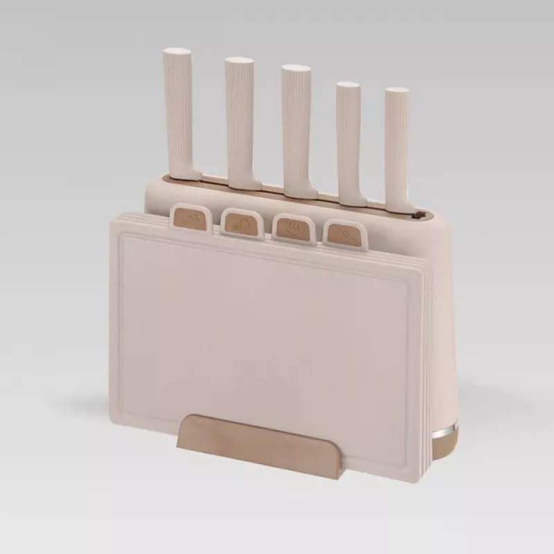 MEO MR-1412-BEIGE MAESTRO juego de cuchillo y tabla de cortar