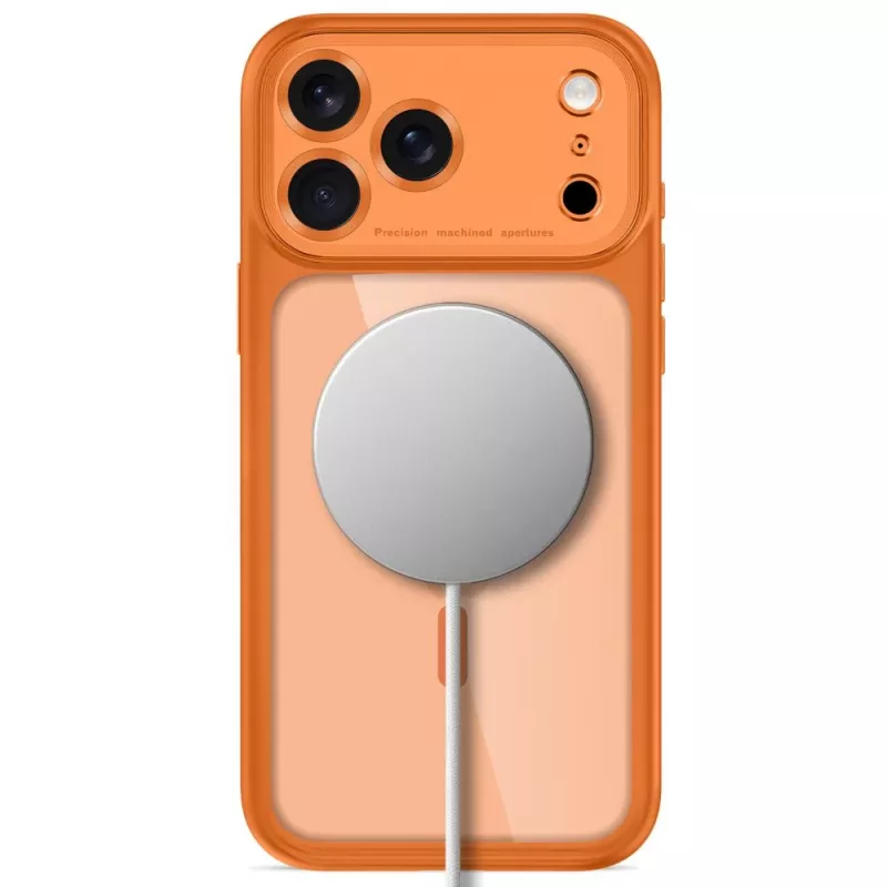 Funda MagPeak MagSafe CC Tech-Protect para iPhone 17 Pro Max / 18 Pro Max - Cosmic Orange/transparente