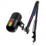 Rampage ARPEJ micrófono de condensador gaming con brazo articulado, RGB, negro