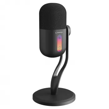 Micrófono de condensador gaming Rampage ARPEJ con brazo articulado, RGB, negro