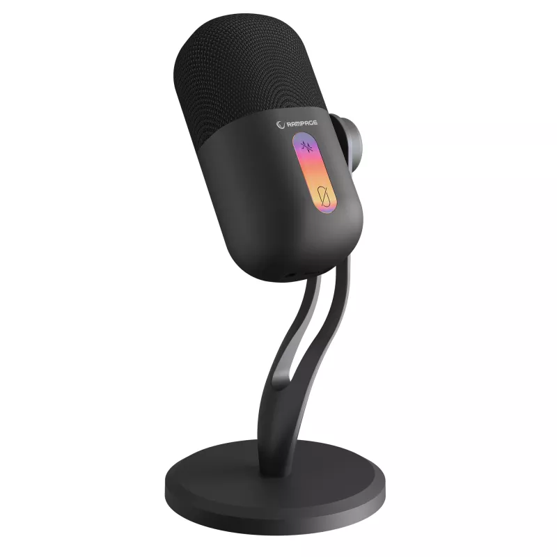 Rampage ARPEJ micrófono de condensador gaming con brazo articulado, RGB, negro