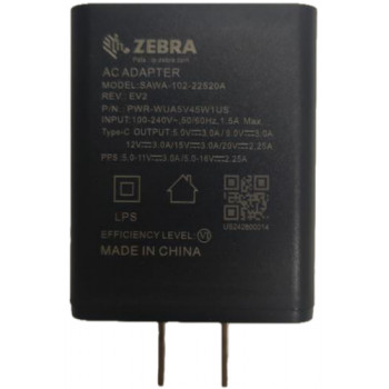 Zebra fuente de alimentación USB Type-C con enchufe del Reino Unido y cable USB-C usado