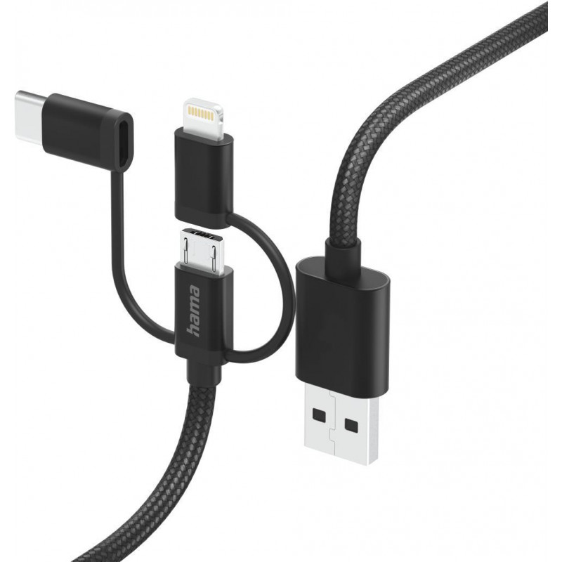 Hama 00201536, 1,5 m, USB A, USB C, USB 2.0, 480 Mbit/s, negro