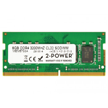 2-Power 8GB DDR4 3200MHz CL22 SODIMM Memoria RAM (2P-5M30Z71720)
